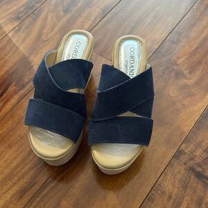 Cordani Women's Dark Blue Suede Mules